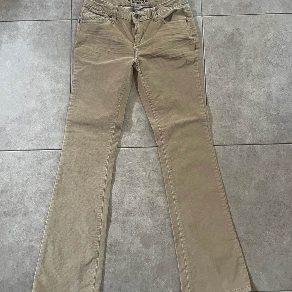 Arizona Corduroy Low Rise Bootcut Size 3 Pants Beige tan Y2K